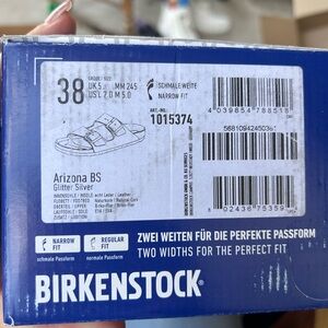 Birkenstock Size 7 silver glitter